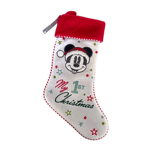 Disney Baby’s First Christmas Mickey Mouse My 1st Christmas Holiday Stocking - Picture 5 of 7